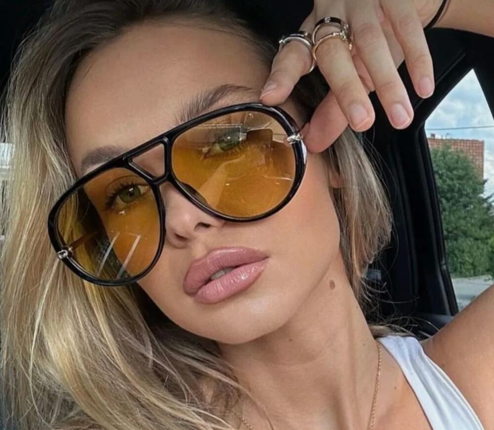 NEW Bottega Veneta BV1274S Aviator Sunglasses Black Yellow